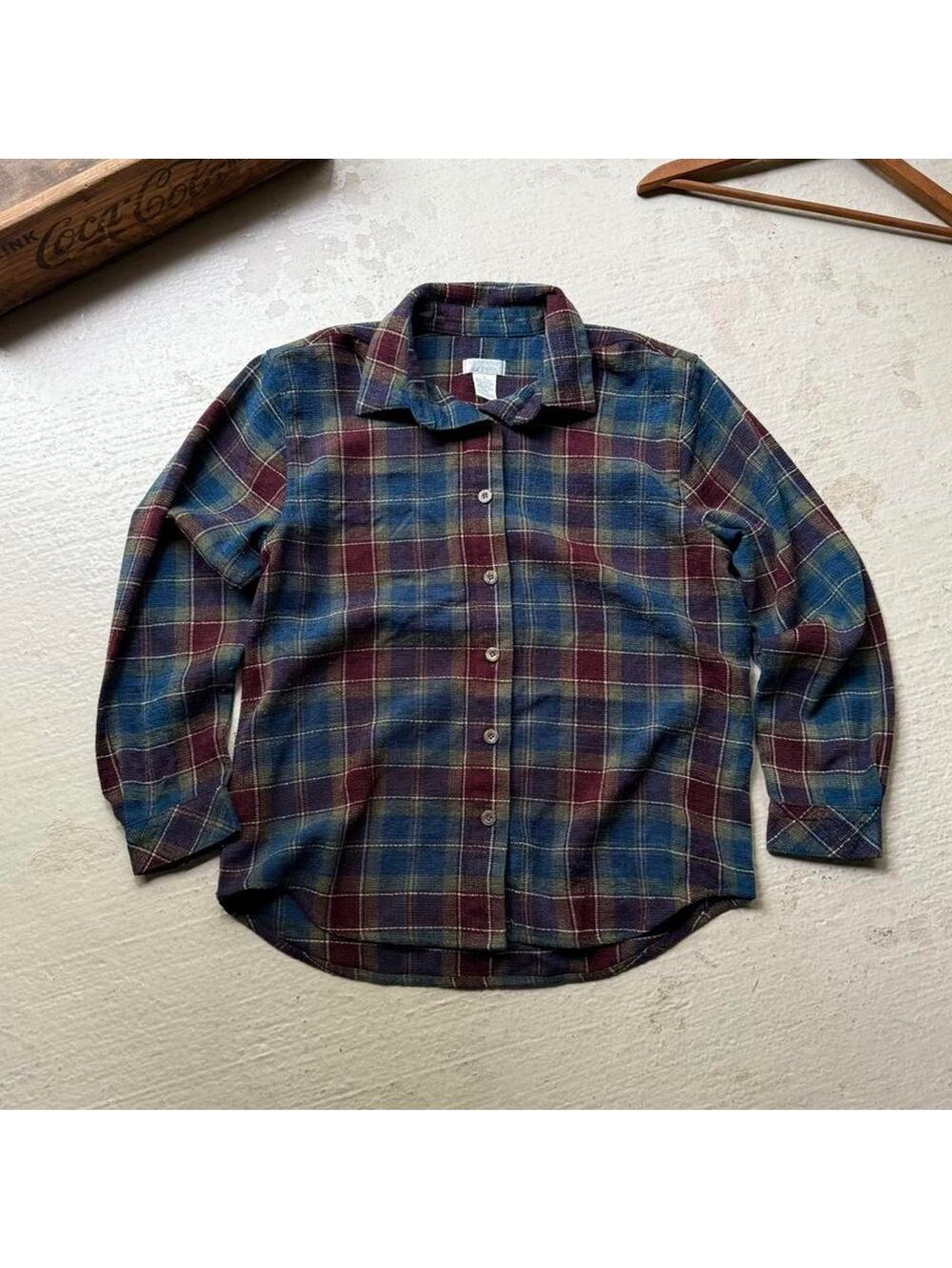 Vintage Christopher & Banks Men's L Acrylic Knit Plaid Flannel